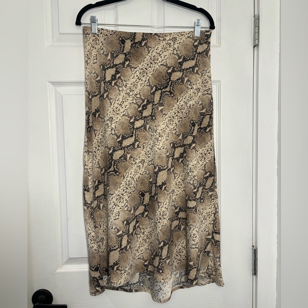 Rachel Zoe Snake Print Midi Skirt